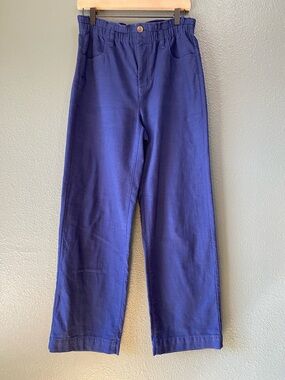 J.Crew Navy Blue Wide Leg Paperbag Waist Tie Pants CL241 Womens 4 FA25